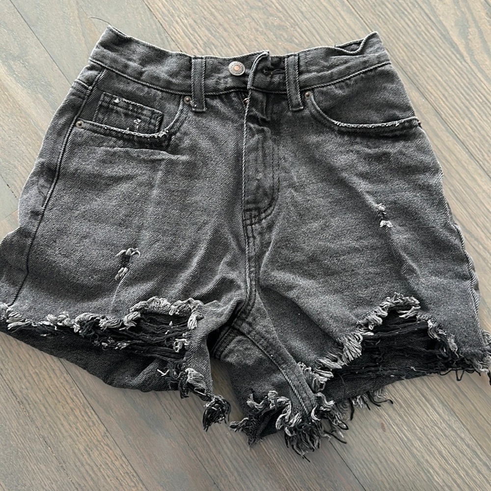 Jeans shorts-Black